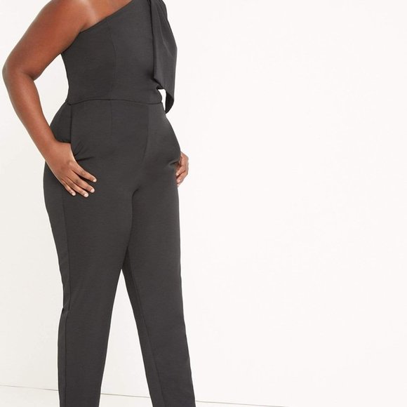 Eloquii Pants - Eloquii One Shoulder Jumpsuit